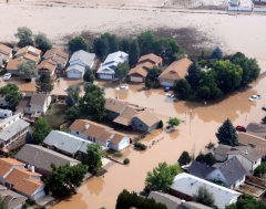 Flooded streets in Boulder, CO, in 2013