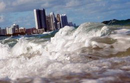 NORTH MIAMI, FL - MARCH 14: Buildings are seen near the ocean as reports indicate that Miami-Dade County in the future could be one of the most susceptible places when it comes to rising water levels due to global warming on March 14, 2012 in North Miami, Florida. Some cities in the South Florida area are starting to plan for what may be a catastrophic event for the people living within the flooding area. Climate change. (Photo by Joe Raedle/Getty Images)