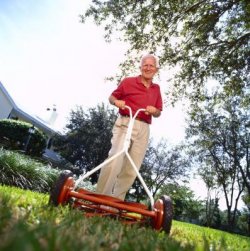 Push mowers use only muscle for fuel.