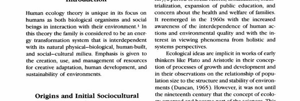 Human Ecology theory